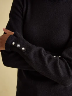 Joules Edith Frill Neck Jumper Black