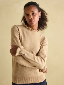 Hot Joules Edith Frill Neck Jumper Oat