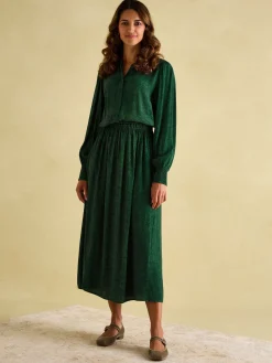 Discount Joules Elena Green Paisley Button Down Maxi Dress GreenPaisley