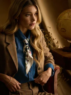 Discount Joules Elsie Multi Animal Printed Lightweight Square Scarf MultiAnimal