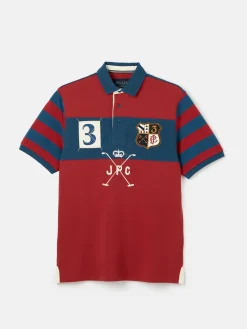 Outlet Joules Embellished Classic Fit Polo Shirt Red