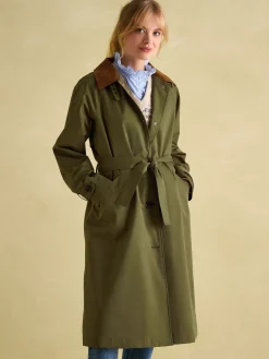Discount Joules Epwell Waterproof Belted Trench Coat Green