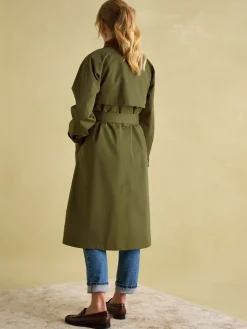 Discount Joules Epwell Waterproof Belted Trench Coat Green