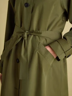 Discount Joules Epwell Waterproof Belted Trench Coat Green