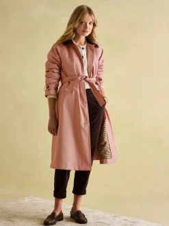 New Joules Epwell Waterproof Belted Trench Coat Pink