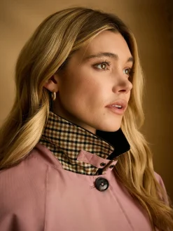 New Joules Epwell Waterproof Belted Trench Coat Pink