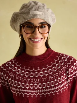 New Joules Eve Festive Fair Isle Jumper Red