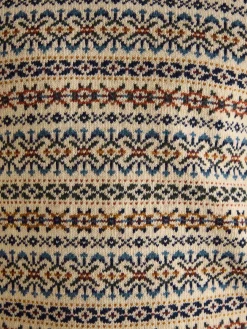 New Joules Fair Isle Crew Neck Jumper Contains Merino Wool Cream