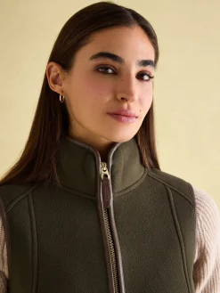 New Joules Fairbourne Fleece Gilet Green