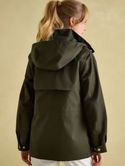 Best Joules Fairford Khaki Green Waterproof Raincoat with Hood KhakiGreen