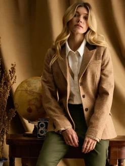 Discount Joules Fayfair Tweed Hacking Jacket Brown