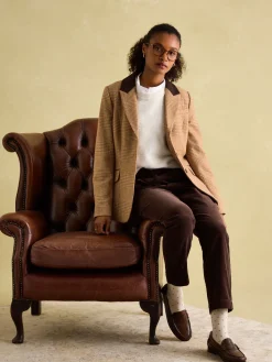 Discount Joules Fayfair Tweed Hacking Jacket Brown