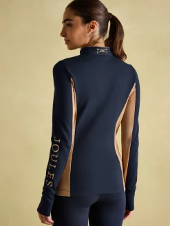 New Joules Faymere Embellished Long Sleeve Top Navy