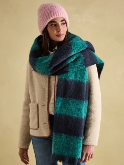 Online Joules Fenella Oversized Blanket Scarf Blue/Green
