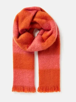 Clearance Joules Fenella Oversized Blanket Scarf Orange/Pink