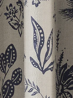 Joules Festival Pheasants Set of 2 Blackout Eyelet Curtains Blue
