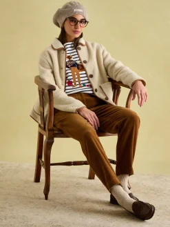 Outlet Joules Festive Harbour Boat Neck Breton Top Multi/White