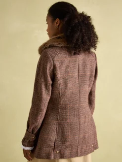 Discount Joules Fieldcoat Luxe Fieldcoat Luxe 3-in-1 Tweed Coat with Removable Quilted Gilet Brown
