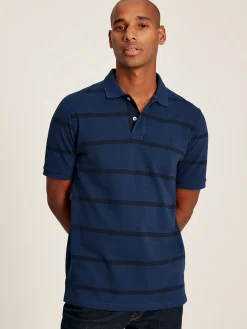 New Joules Filbert Classic Fit Striped Polo Shirt Blue