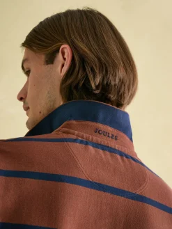 Joules Filbert Brown & Navy Striped Polo Shirt Brown&Navy
