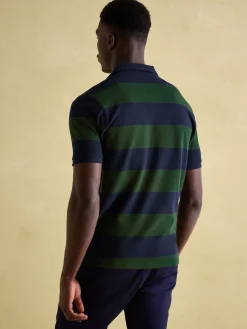 Joules Filbert Green & Navy Striped Polo Shirt Green&Navy