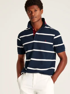 New Joules Filbert Striped Polo Shirt Navy/White