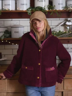 Outlet Joules Fleur Fleece Jacket Red