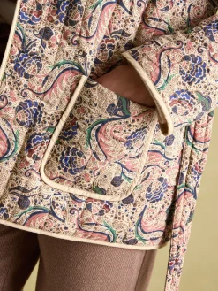 Outlet Joules Floral Paisley Cotton Quilted Jacket With Belt FloralPaisley