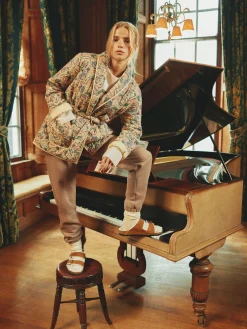 Outlet Joules Floral Paisley Cotton Quilted Jacket With Belt FloralPaisley