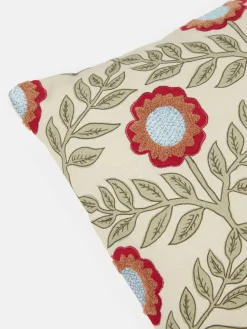 Sale Joules Floral Trellis 100% Cotton Cushion Green