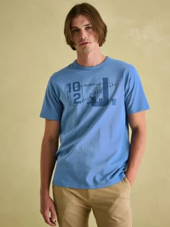 Outlet Joules Flynn Jersey Crew Neck T-Shirt Blue