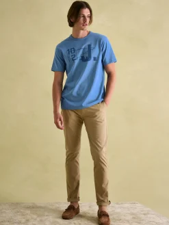 Outlet Joules Flynn Jersey Crew Neck T-Shirt Blue