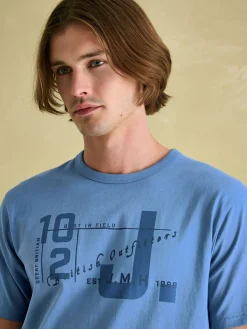 Outlet Joules Flynn Jersey Crew Neck T-Shirt Blue