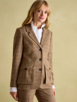 New Joules Foxley Tweed Suit Blazer Check