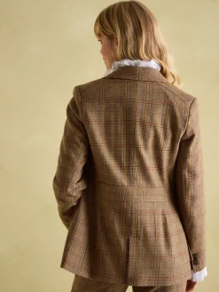 New Joules Foxley Tweed Suit Blazer Check