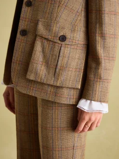New Joules Foxley Tweed Suit Blazer Check