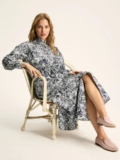 Clearance Joules Francesca Tie Waist Shirt Dress Blue/White