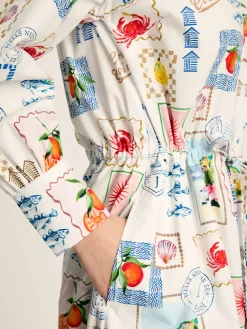 Joules Francesca Tie Waist Shirt Dress White