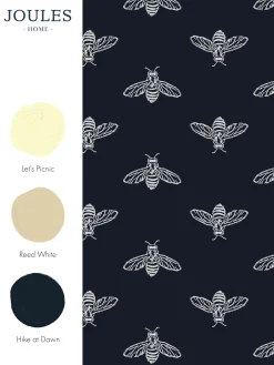 Best Joules French Navy Block Print Bee 10M Wallpaper FrenchNavy