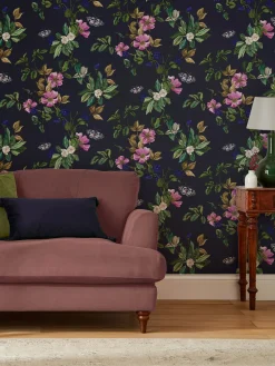 Discount Joules French Navy Wakerley Woodland Floral 10M Wallpaper FrenchNavy
