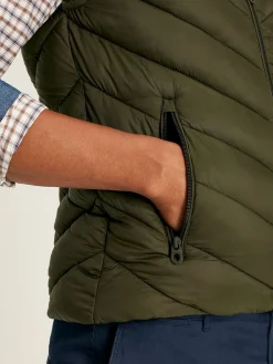 Discount Joules Garrett Showerproof Padded Gilet Green