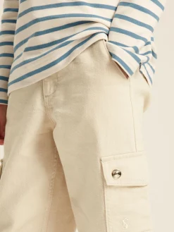 Clearance Joules Georgia Beige Cargo Wide Leg Trousers BeigeCargo