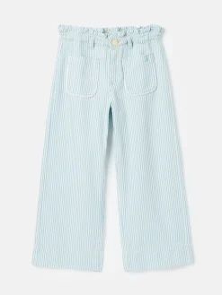 Best Joules Georgia Blue Striped Wide Leg Trousers BlueStriped