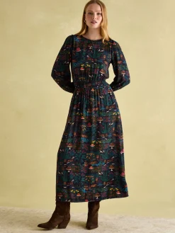 Online Joules Georgina Elasticated Waist Maxi Dress Navy