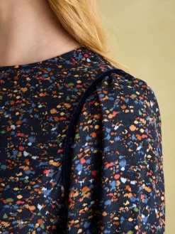 Joules Georgina Navy Multi Elasticated Waist Maxi Dress NavyMulti