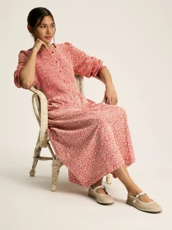 Sale Joules Gia Mixed Fabric Dress Red