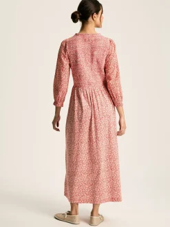 Sale Joules Gia Mixed Fabric Dress Red