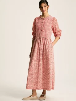Sale Joules Gia Mixed Fabric Dress Red