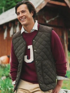 Online Joules Gibson Quilted Lightweight Gilet Brown