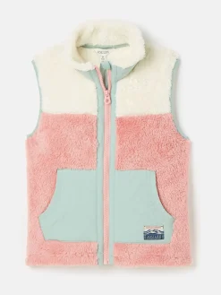 Online Joules Girls' Always Cosy Fleece Gilet Colourblock